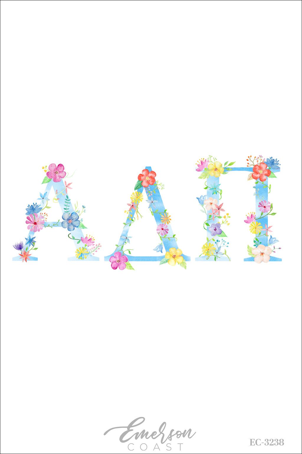 Alpha Delta Pi Watercolor Flower Baby Tee