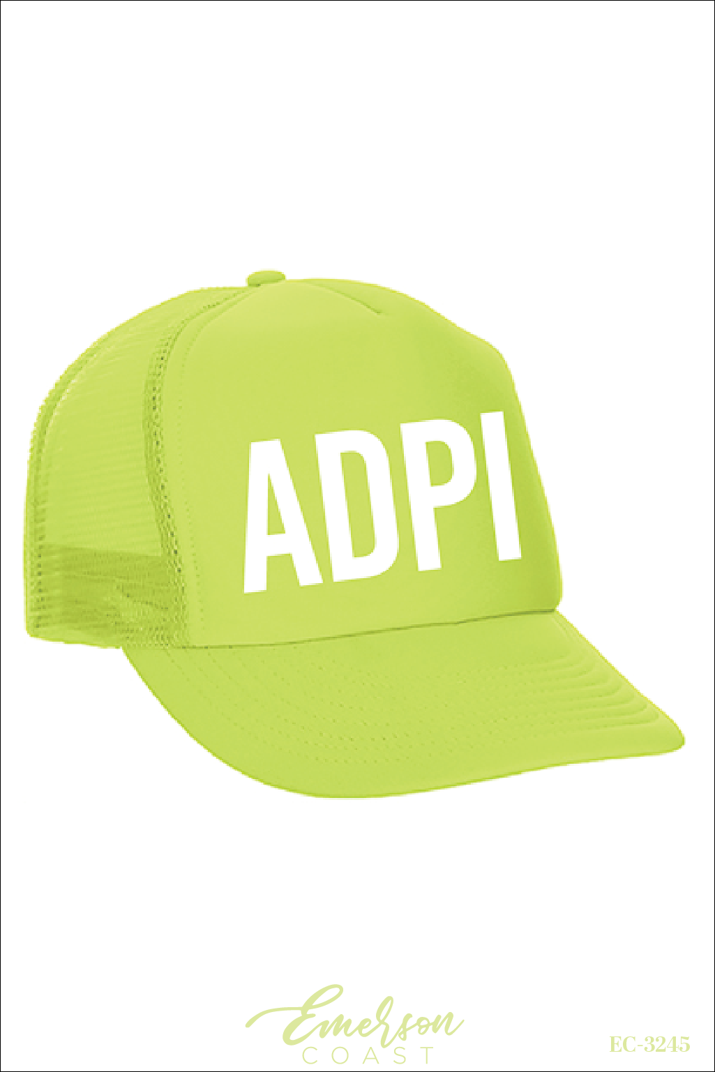 Alpha Delta Pi Neon Yellow Bid Day Hat