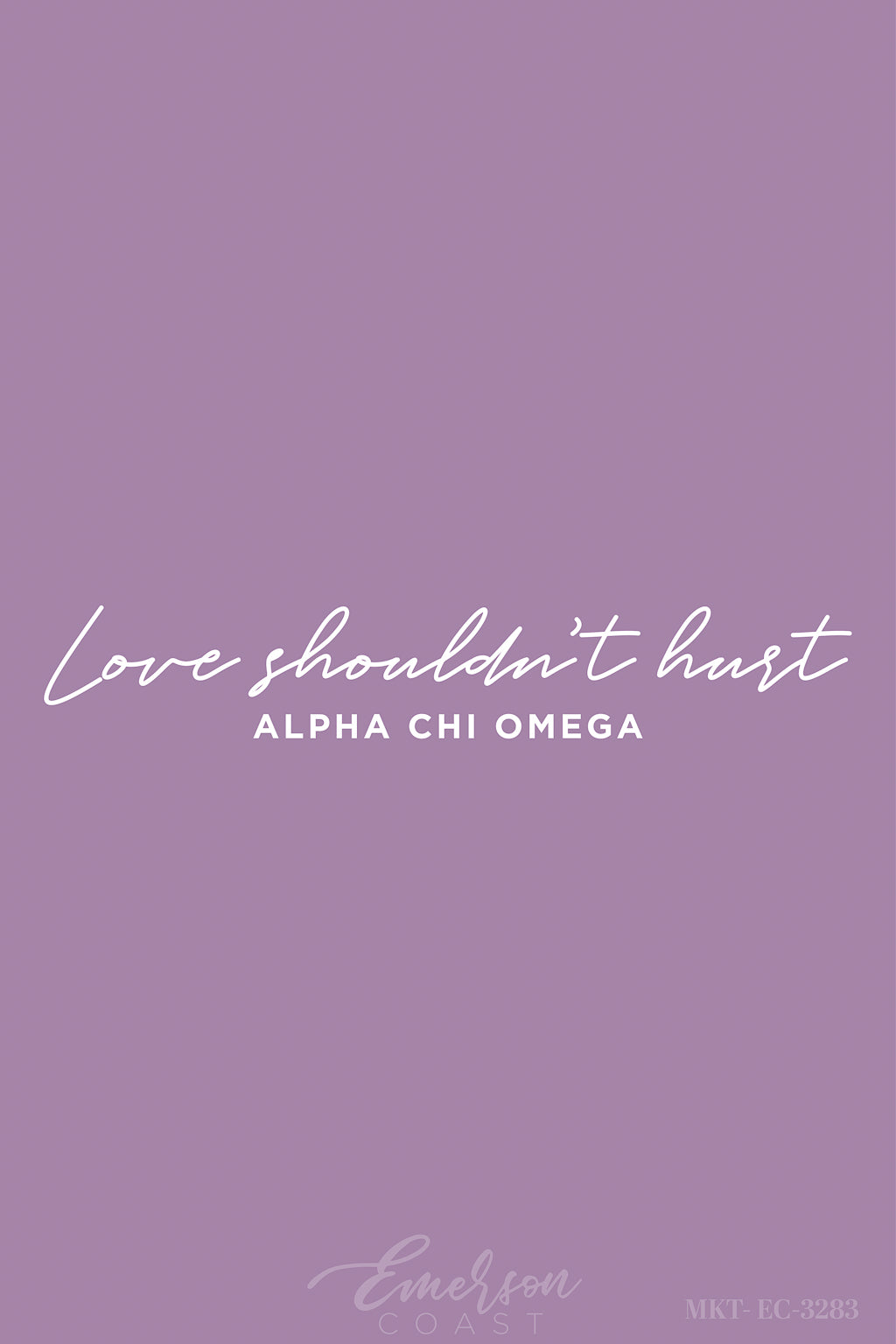 Alpha Chi Omega Purple Love Shouldnt Hurt Philanthropy Tshirt