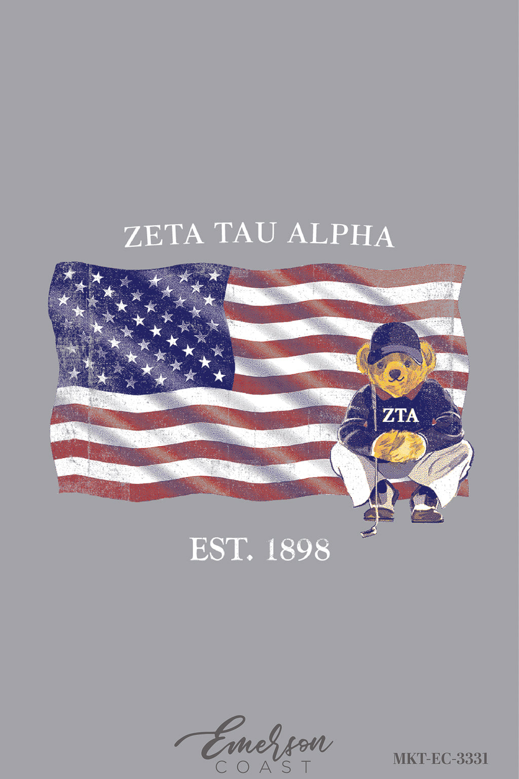 Zeta Tau Alpha Stephen F. Austin State University American Flag Crewneck