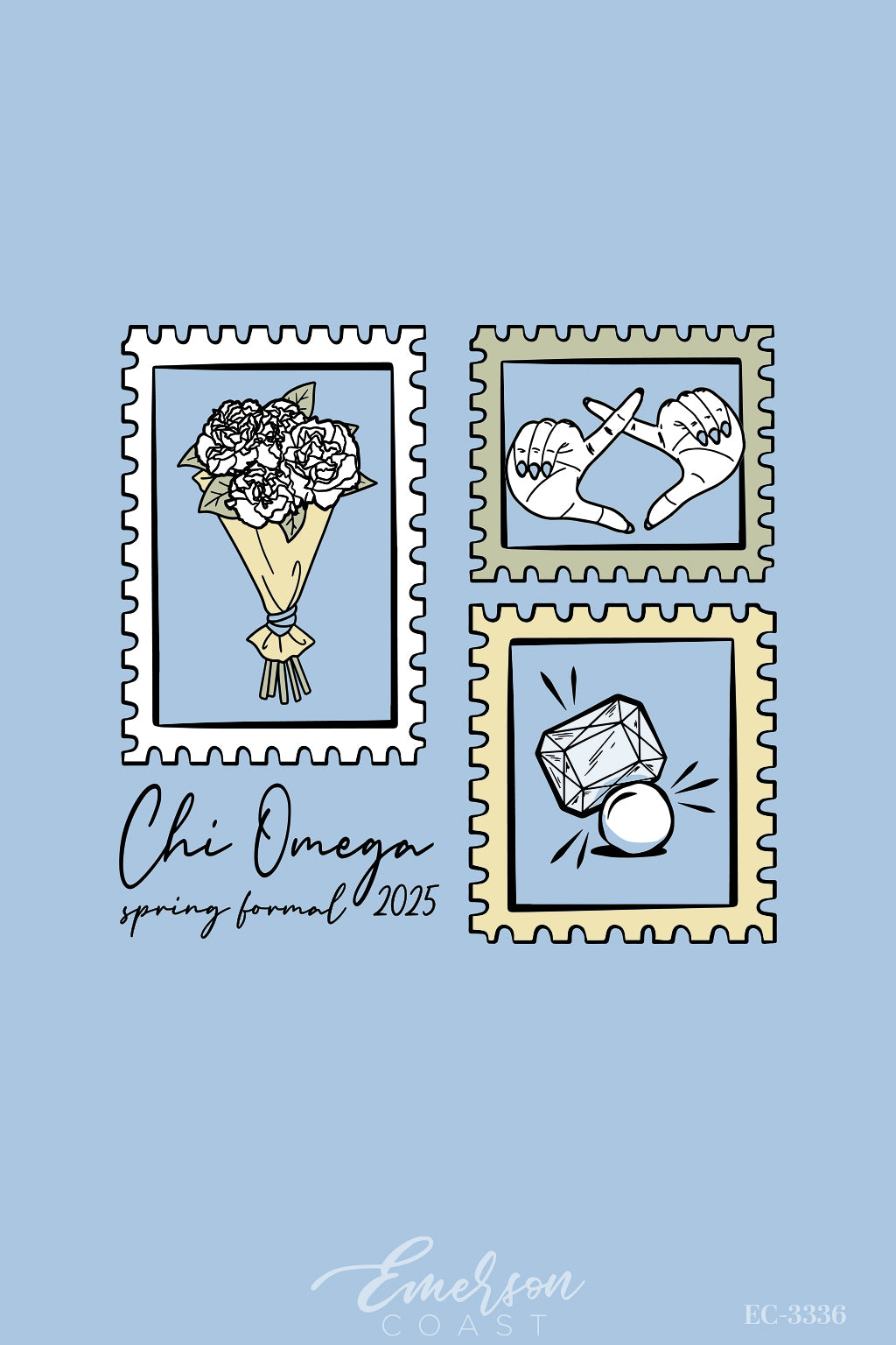 Chi Omega Stamp Spring Formal Tshirt