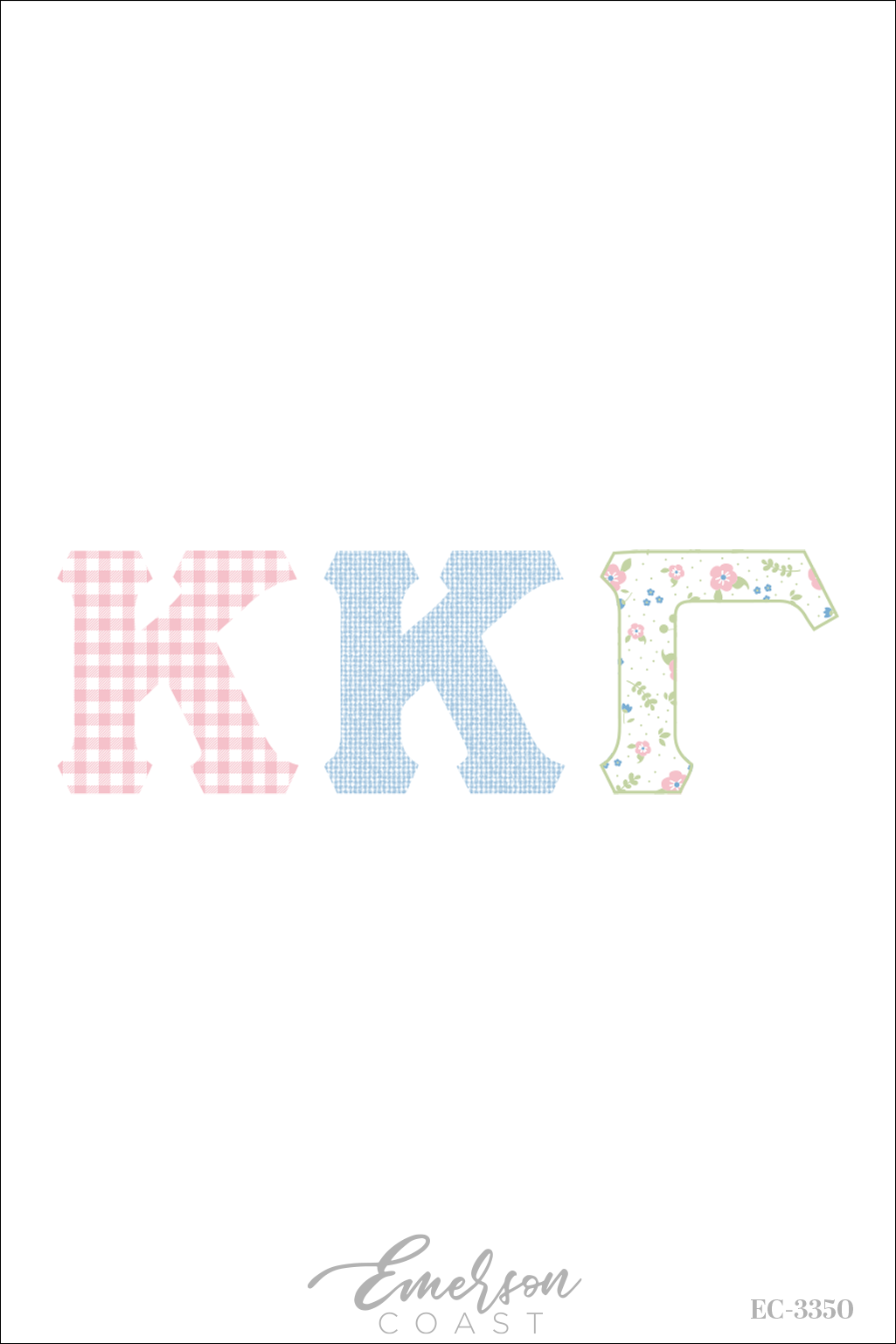 Kappa Kappa Gamma Pastel Patchwork Greek Letters Tee