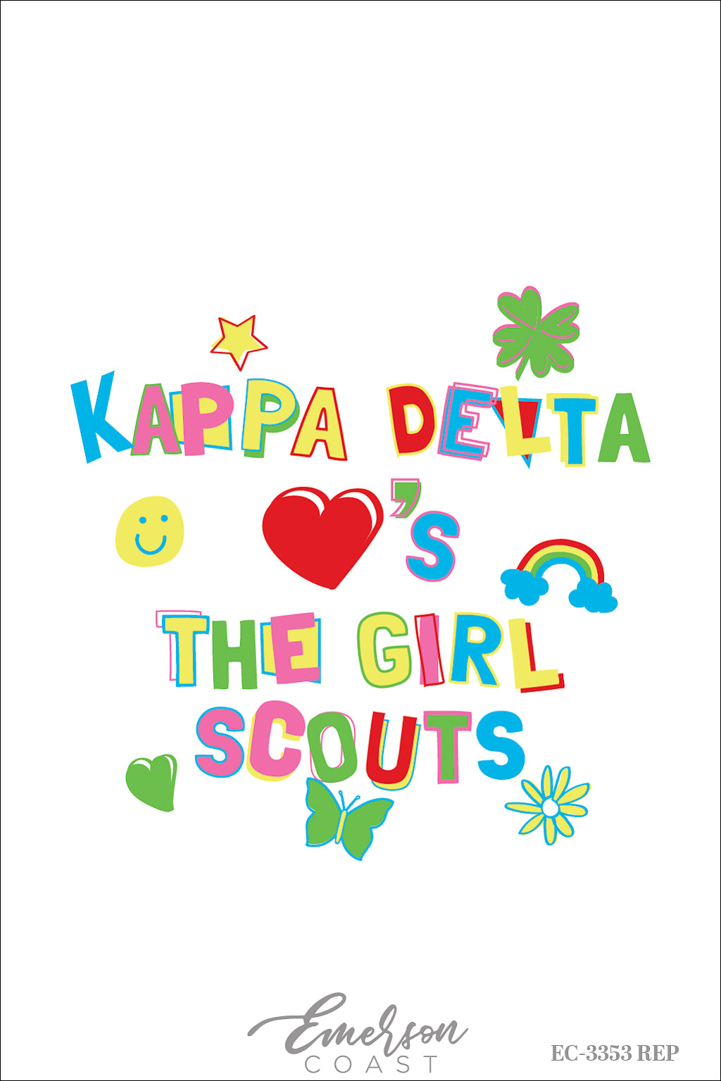 Kappa Delta Colorful Girl Scouts Doodle Tshirt