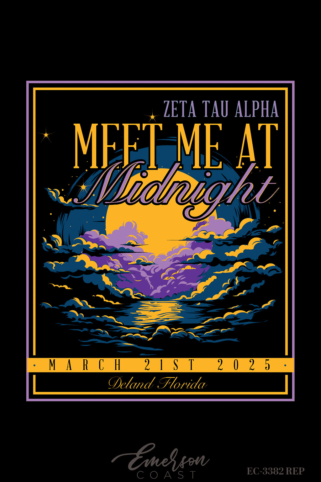 Zeta Tau Alpha Meet Me At Midnight Spring Formal Tshirt