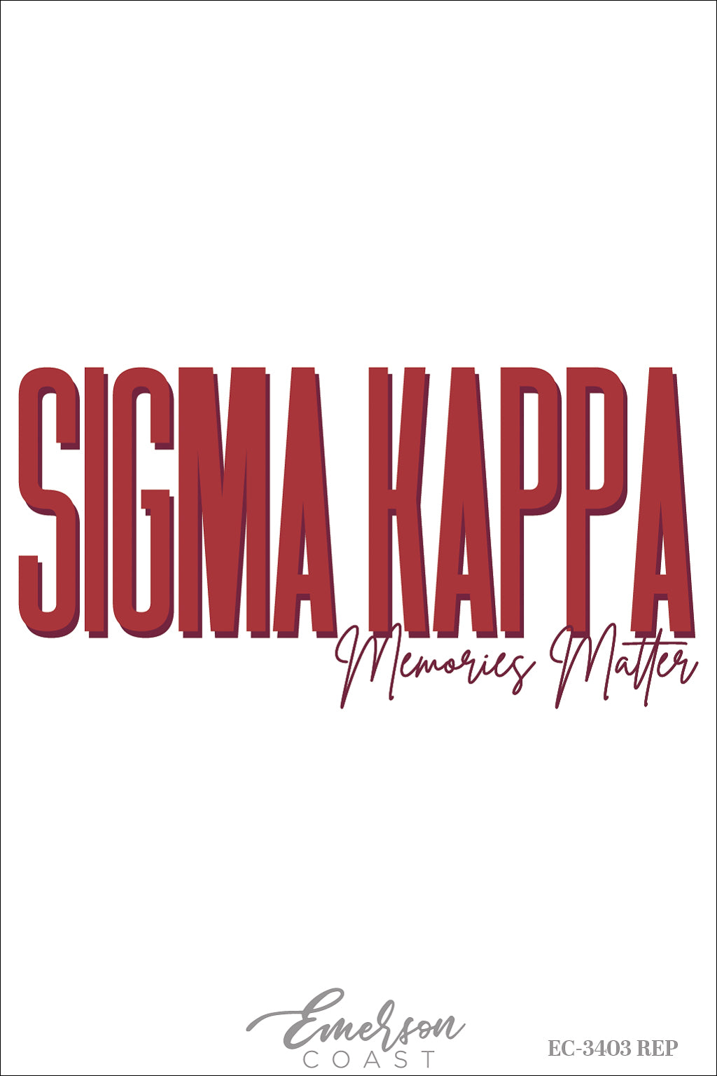 Sigma Kappa Memories Matter Maroon Script Tshirt