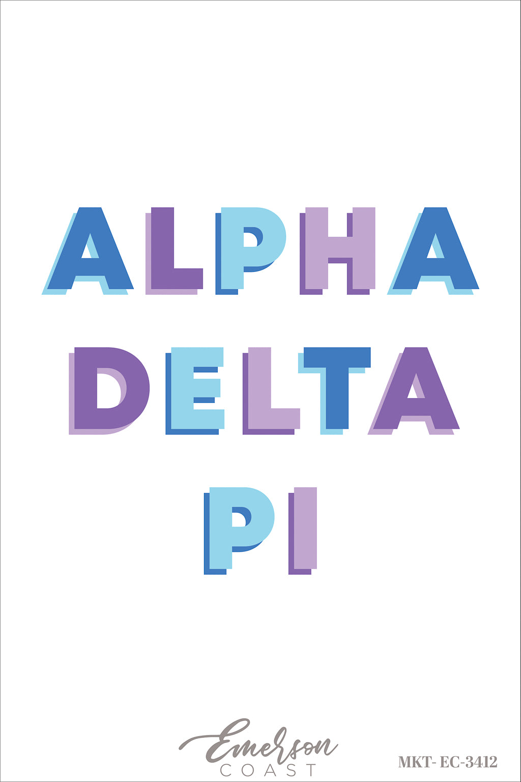 Alpha Delta Pi Block Font Recruitment Tee