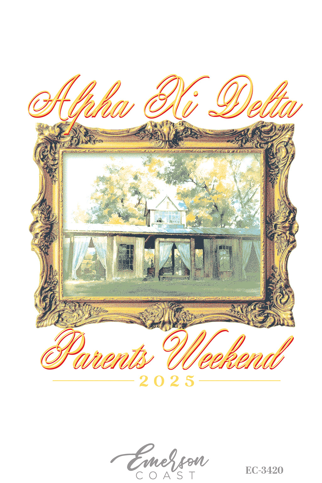 Alpha Xi Delta Auburn University Vintage Frame Family Weekend Tee