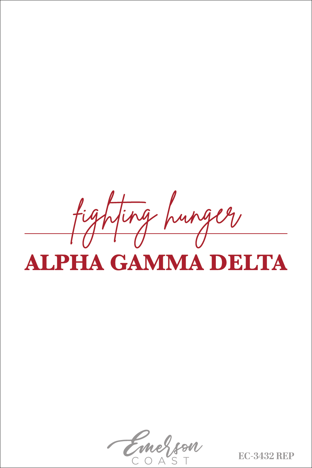 Alpha Gamma Delta Fighting Hunger Simple Rolled Cuff Tee