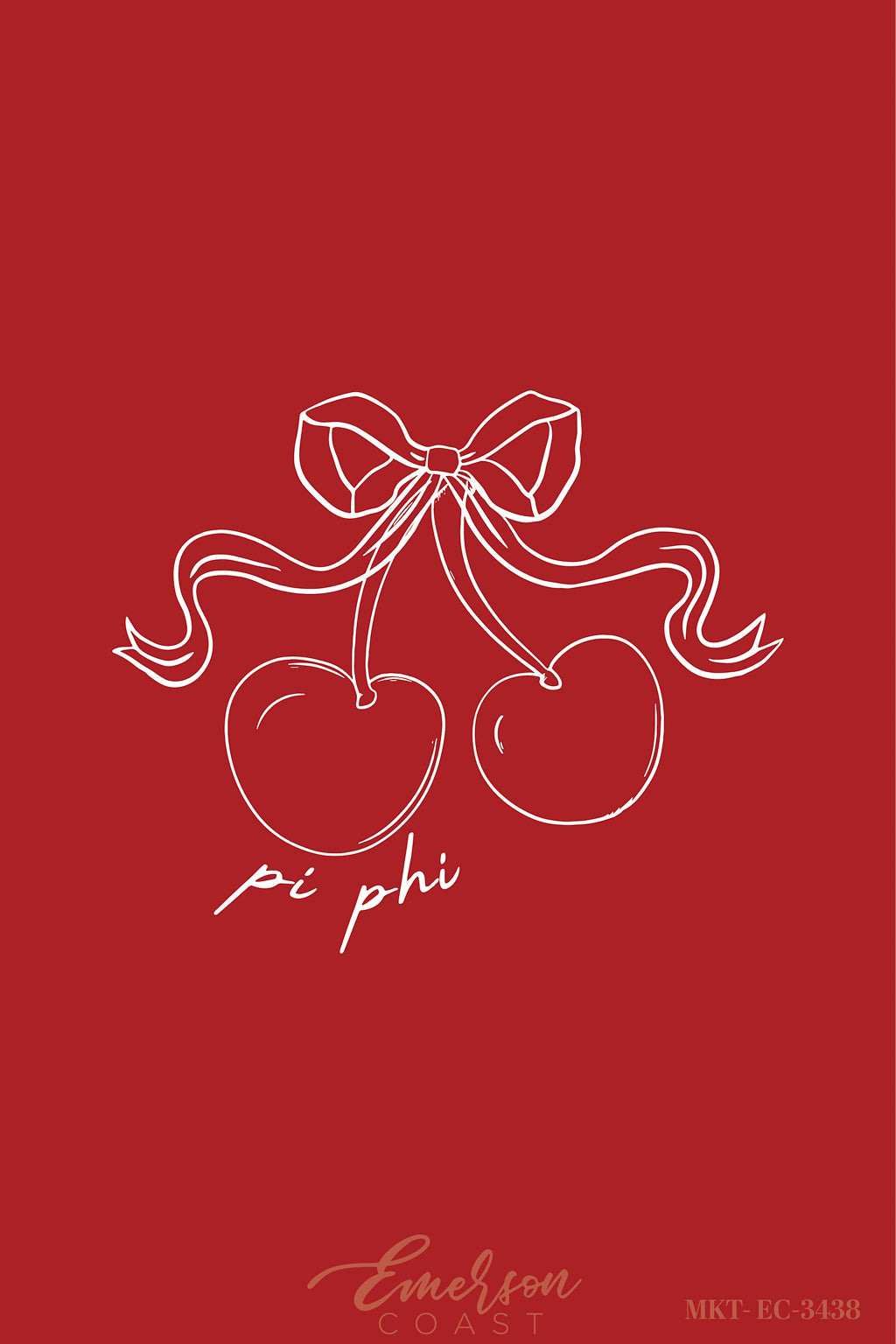 Pi Beta Phi Red Recruitment Cherry Doodle Tee