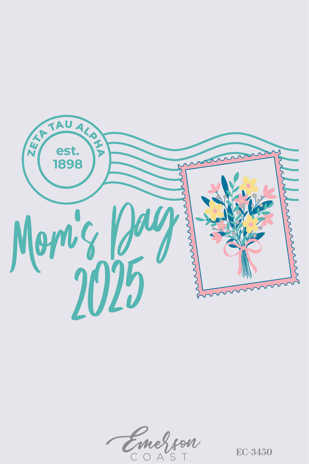 Zeta Tau Alpha East Central University Mom's Day Postage Tee