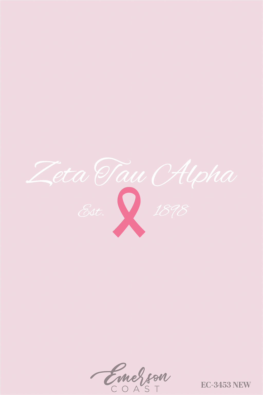Zeta Tau Alpha Light Pink Think Pink Ribbon Tee