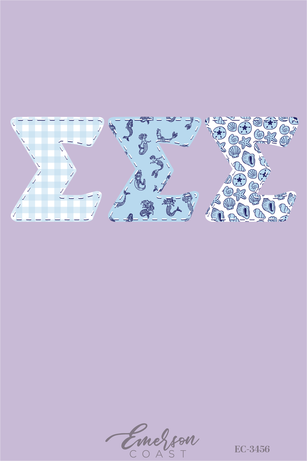 Tri Sigma Under The Sea Patchwork Letters Bid Day Tee