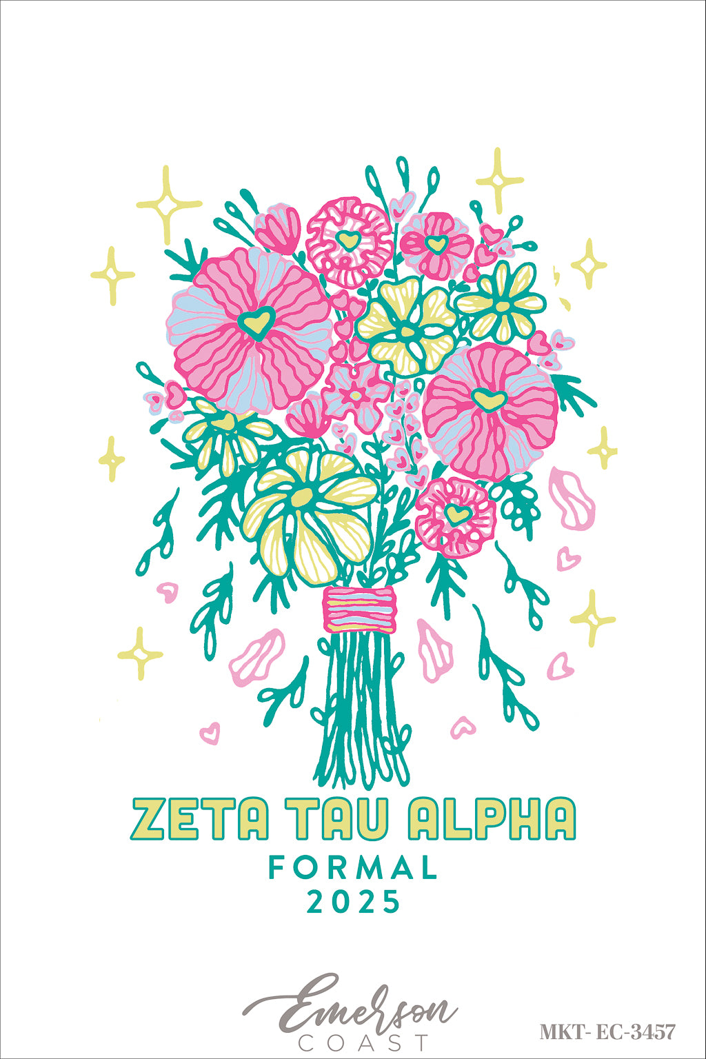 Zeta Tau Alpha University of Evansville Flower Bouquet Formal Tee