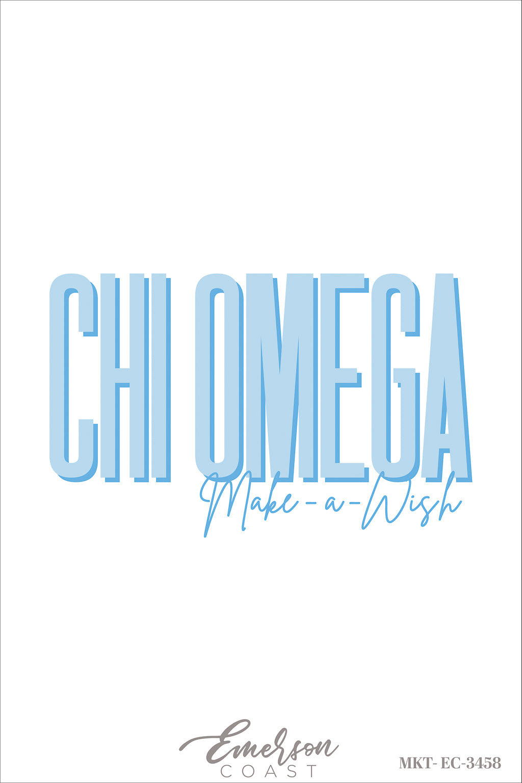 Chi Omega Light Blue Make A Wish Recruitment Philanthropy Tee