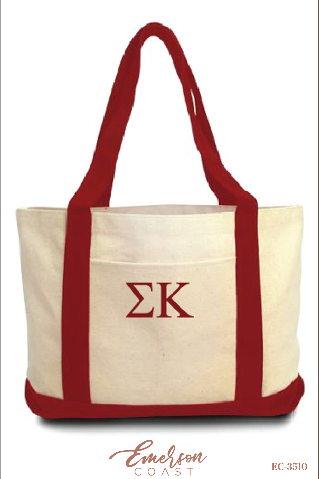 Sigma Kappa Maroon Boater Tote