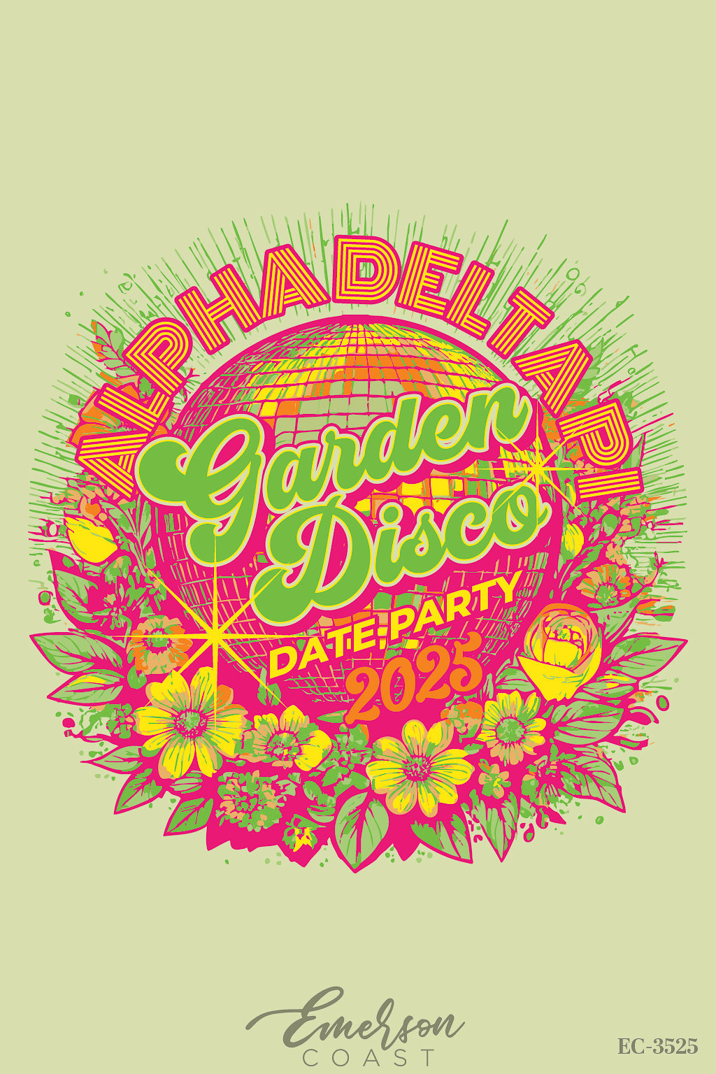 Alpha Delta Pi Samford University Garden Disco Party Tshirt