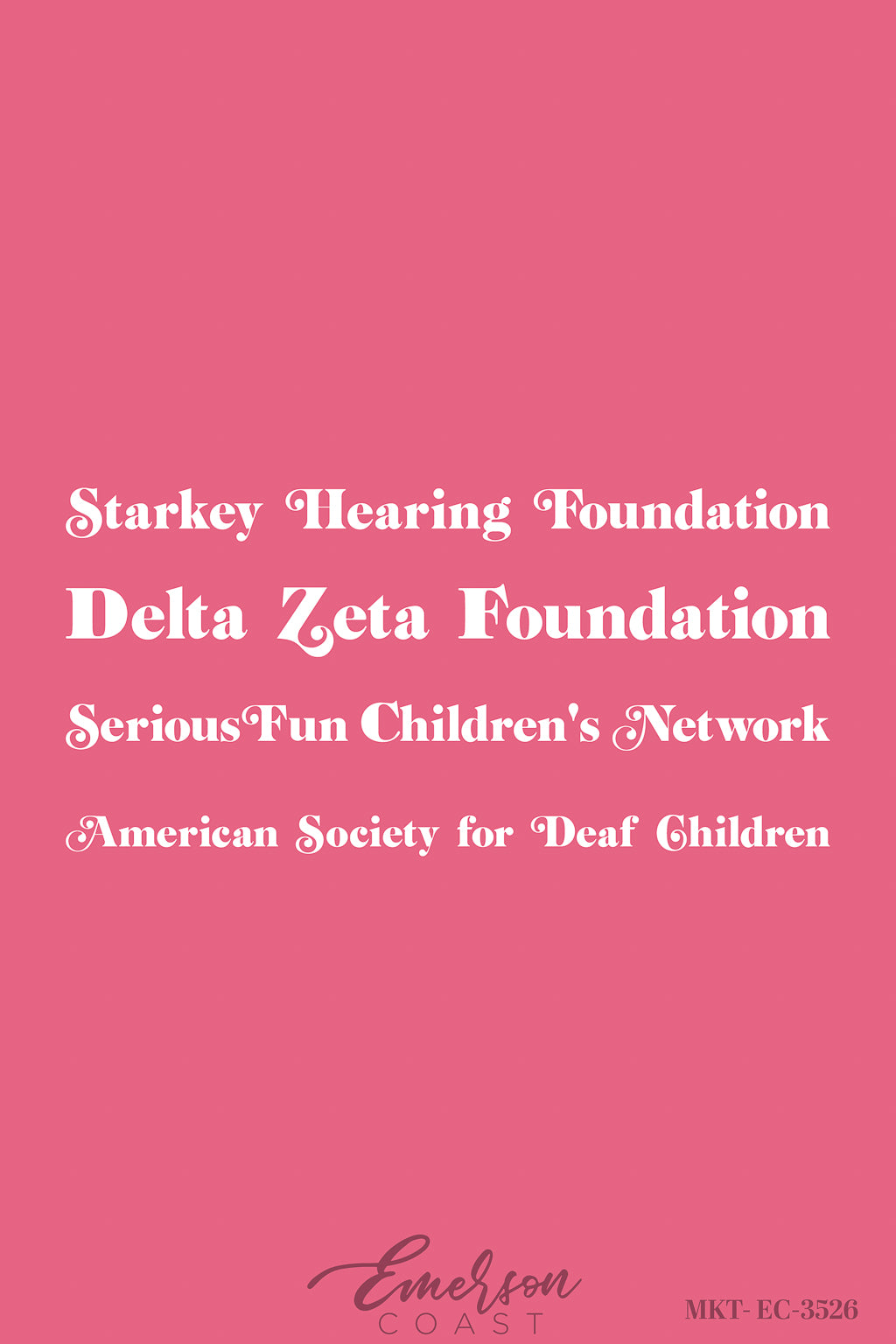 Delta Zeta List of Philanthropies Pink Tee