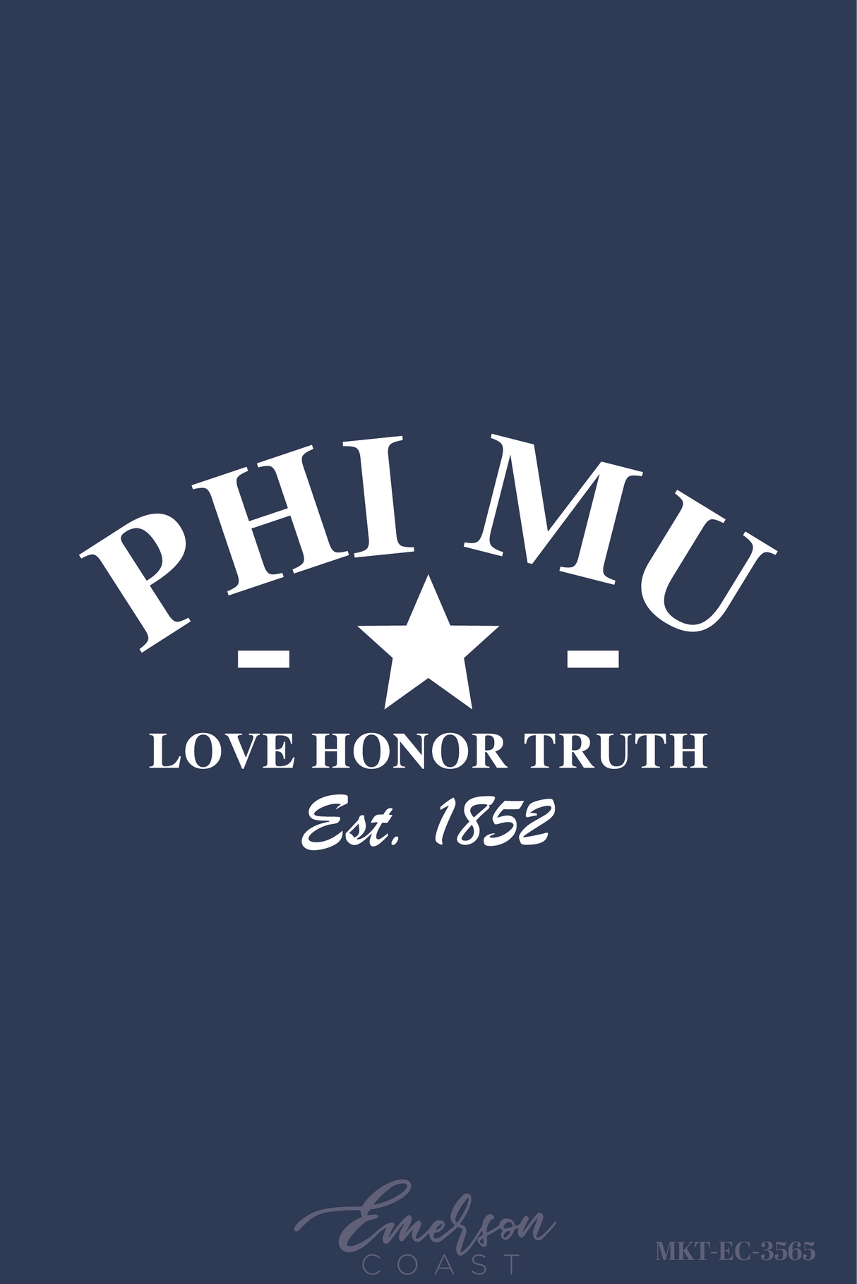 Phi Mu Love Honor Truth Navy Baby Tee