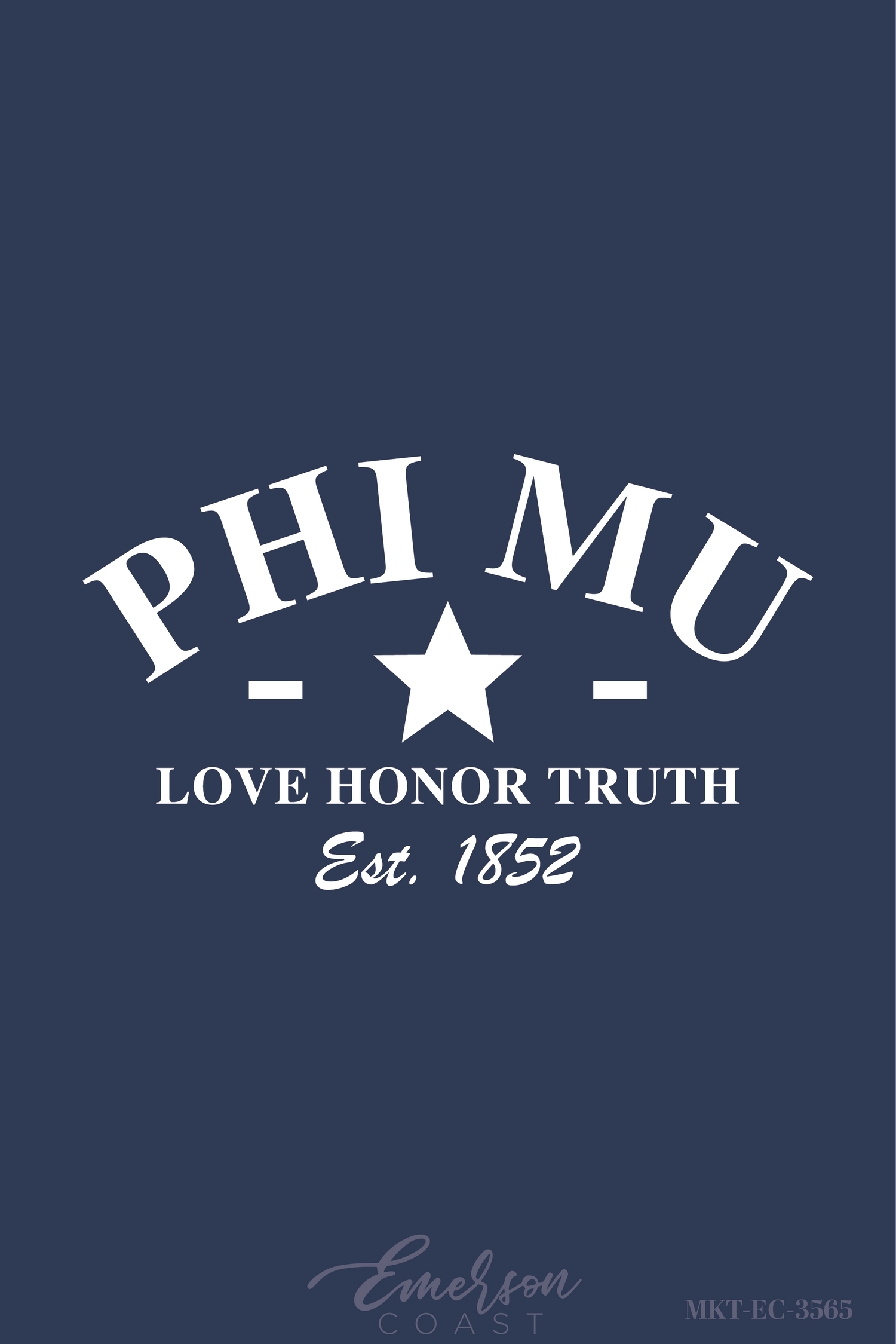 Phi Mu Love Honor Truth Navy Baby Tee