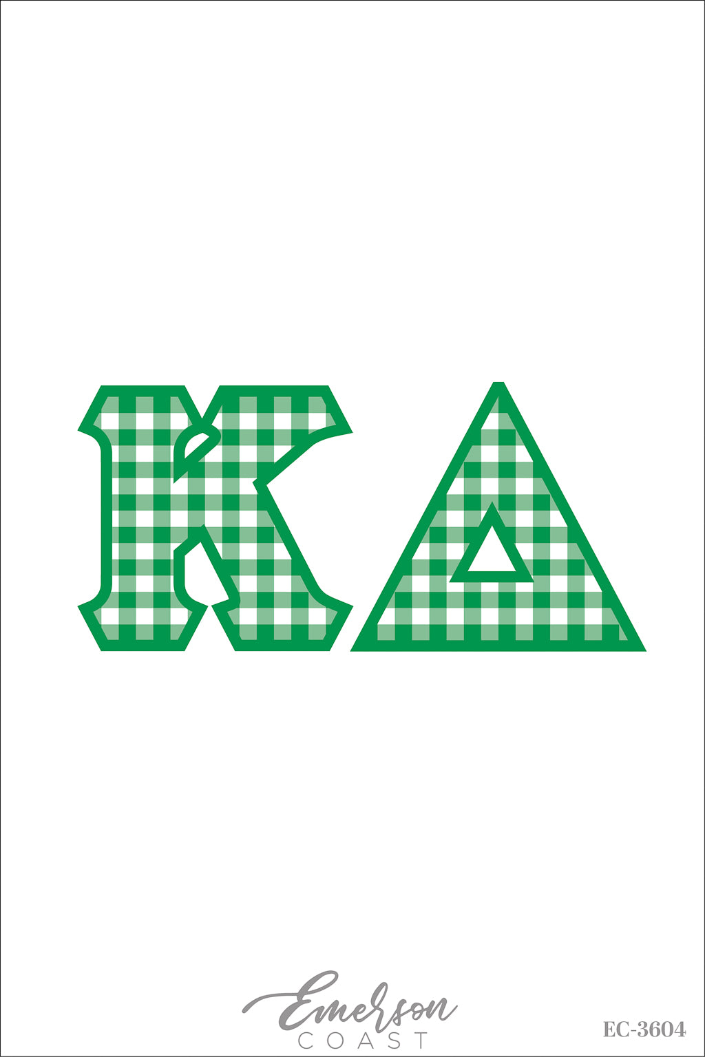 Kappa Delta Kelly Green Gingham Pattern Letters Recruitment Henley