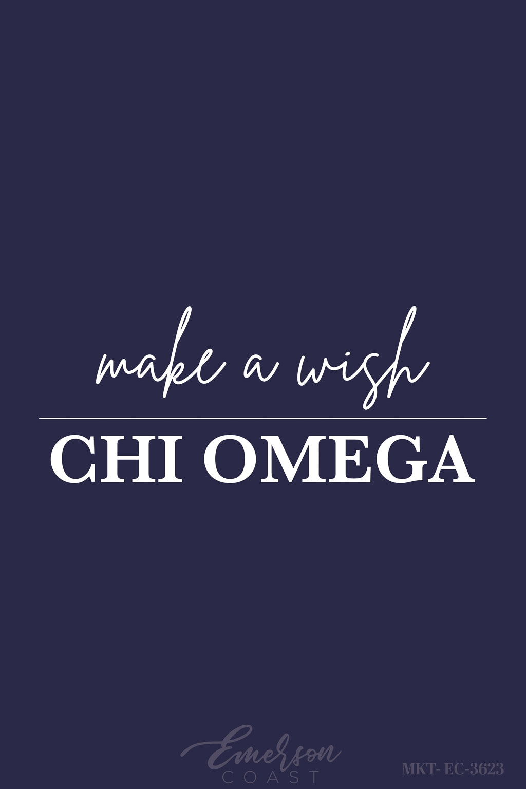 Chi Omega Simple Dark Blue Make A Wish Baby Tee