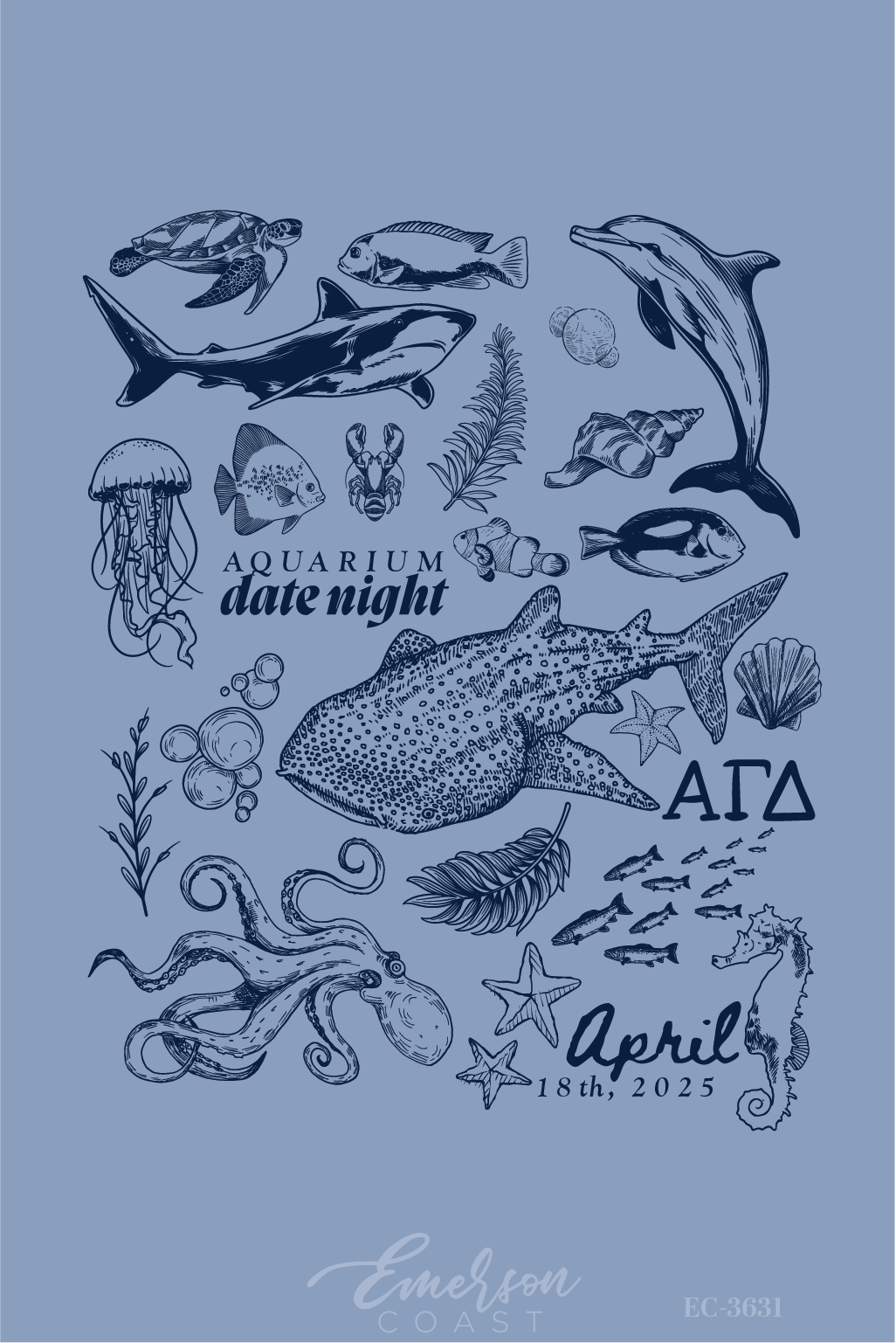 Alpha Gamma Delta Aquarium Date Night Function Tee