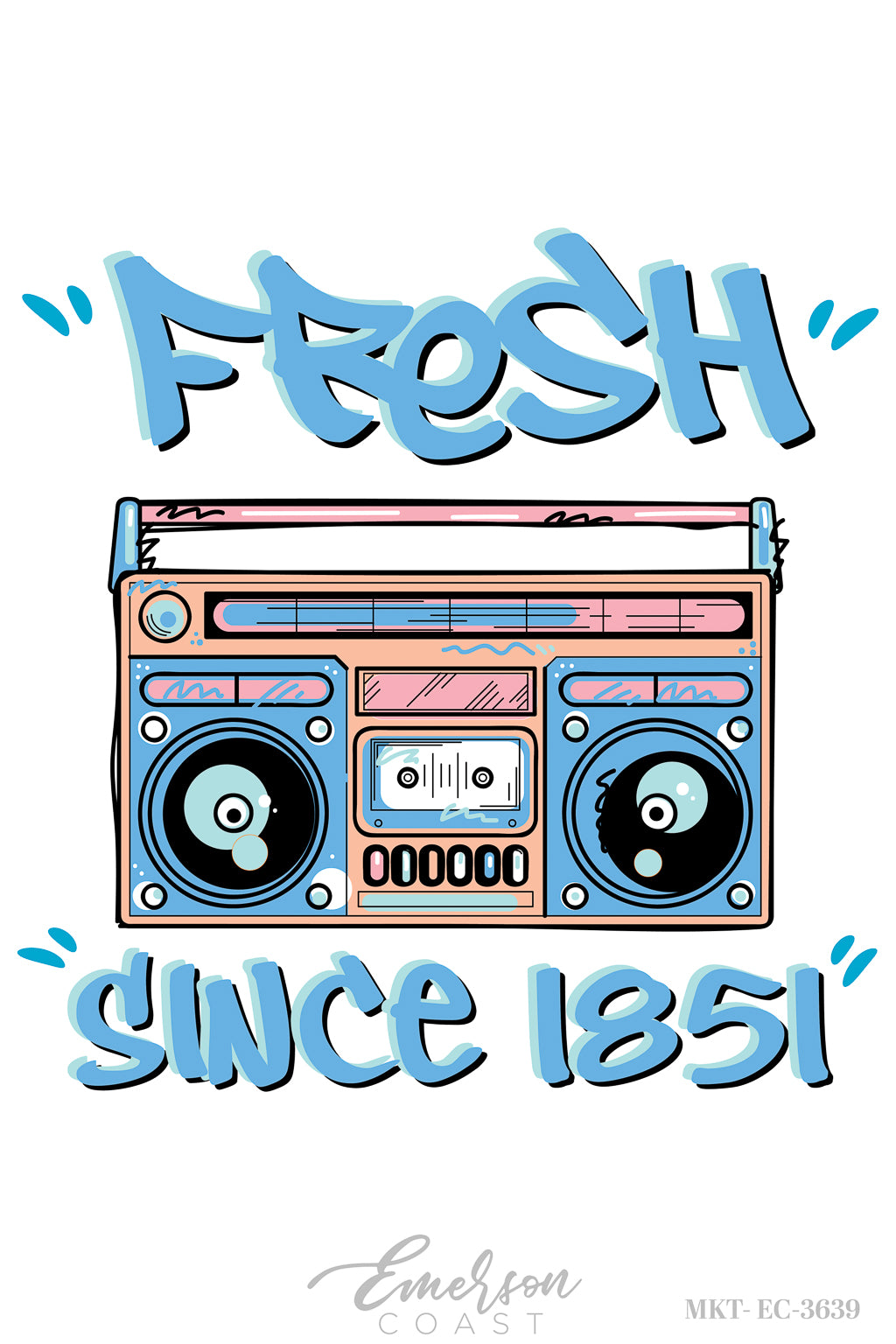 Alpha Delta Pi 90s Boombox Bid Day Tee