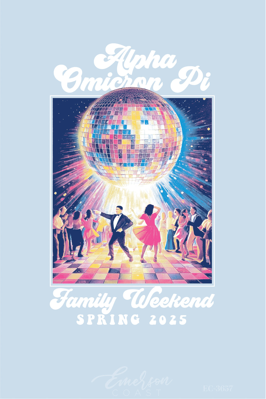 Alpha Omicron Pi University of Oklahoma Disco Family Weekend Tshirt