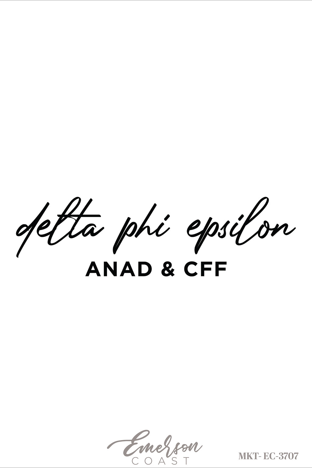 Delta Phi Epsilon Black Script ANAD and CFF Philanthropy Tee