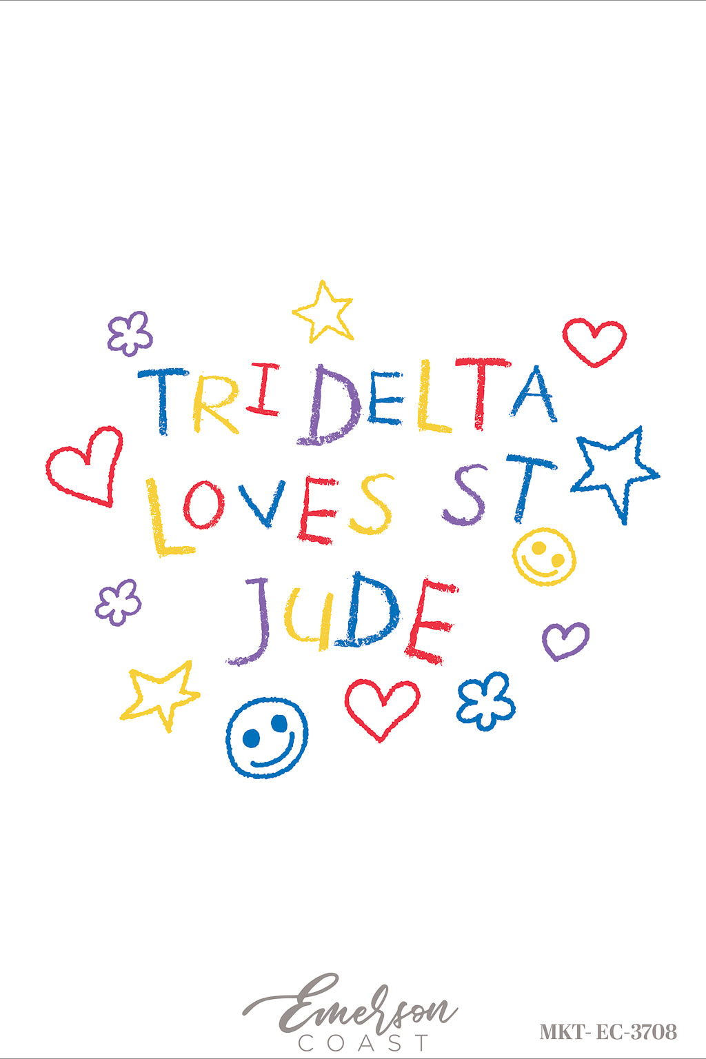 Delta Delta Delta St. Jude Doodle Philanthropy Tshirt