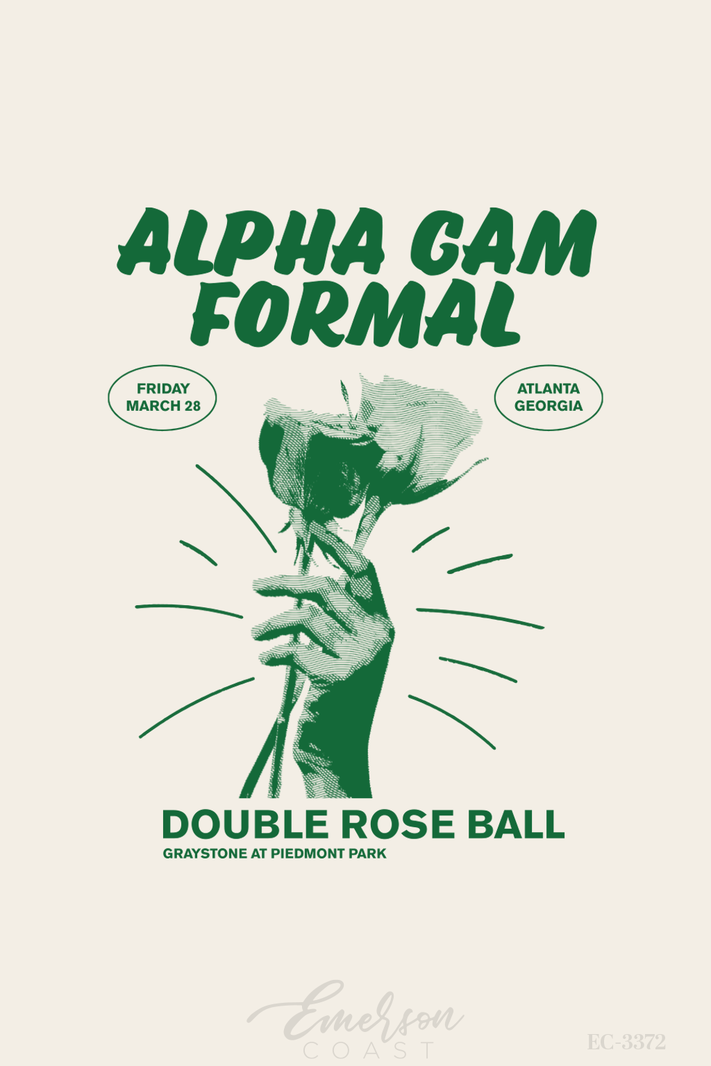 Alpha Gamma Delta Georgia Tech University Double Rose Formal Tee