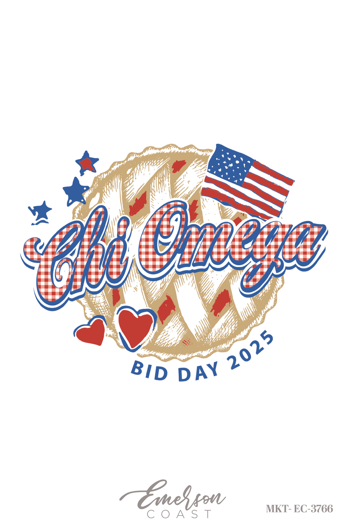 Chi Omega American Cherry On Top Bid Day Tee