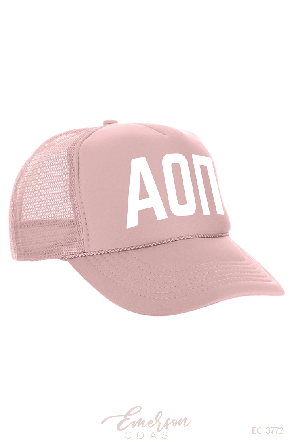 Alpha Omicron Pi Light Pink Trucker Bid Day Hat