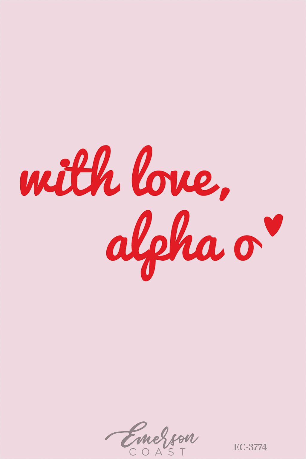 Alpha Omicron Pi With Love Red Embroidered Tee