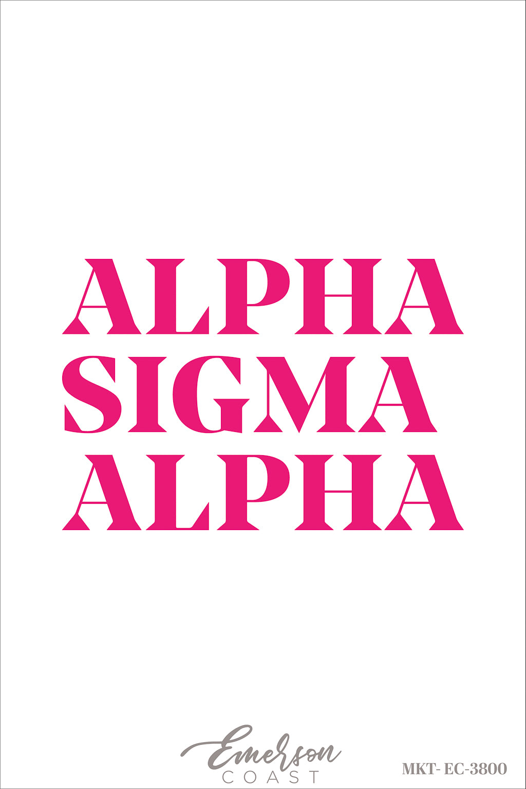 Alpha Sigma Alpha Pink Font Notch Tee