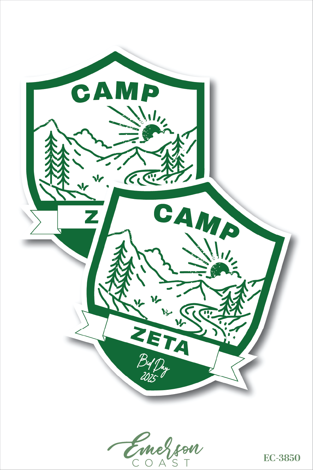 Zeta Tau Alpha Camp Zeta Bid Day Sticker T-Shirt
