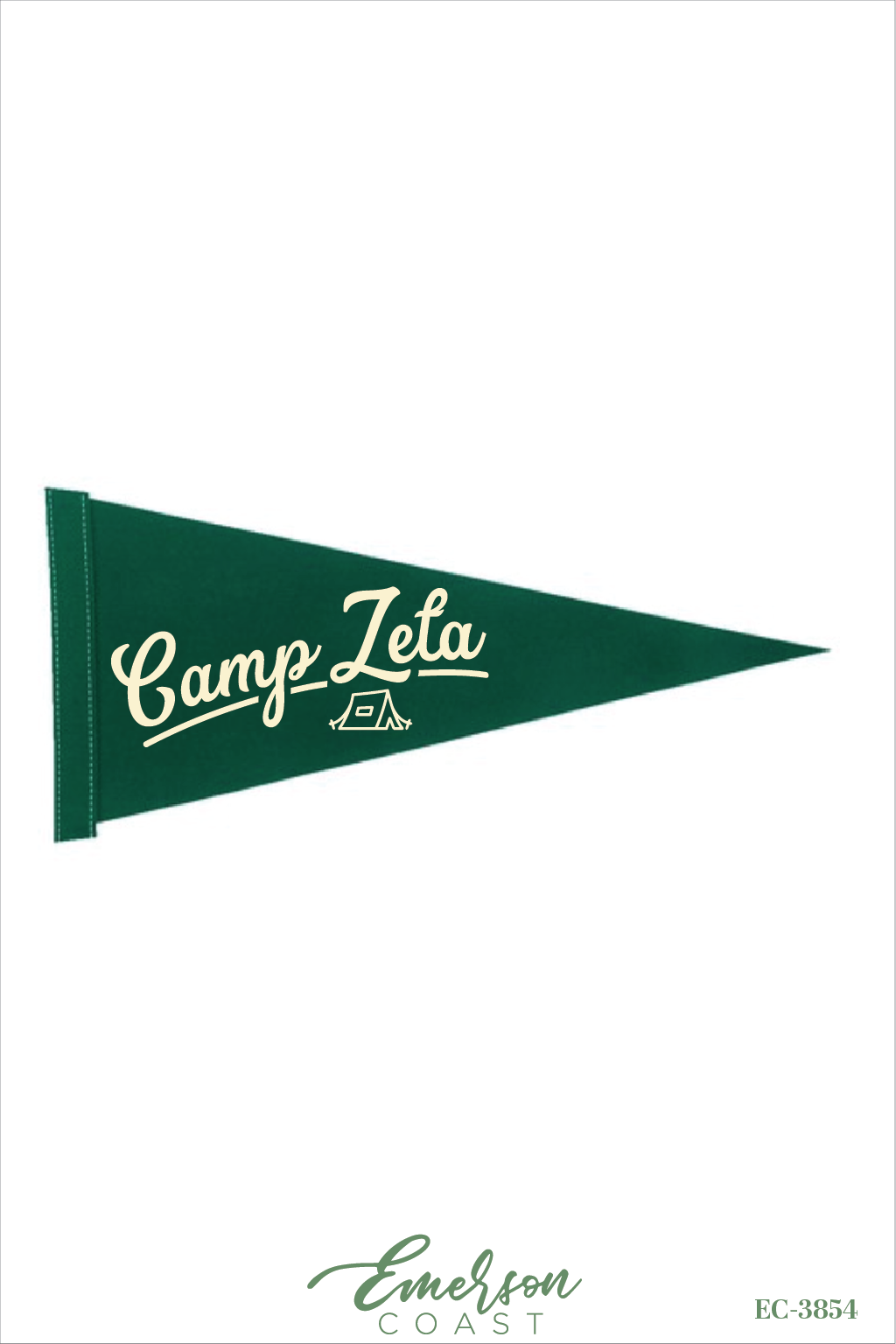 Zeta Tau Alpha Green Camp Bid Day Pennant Flag T-Shirt