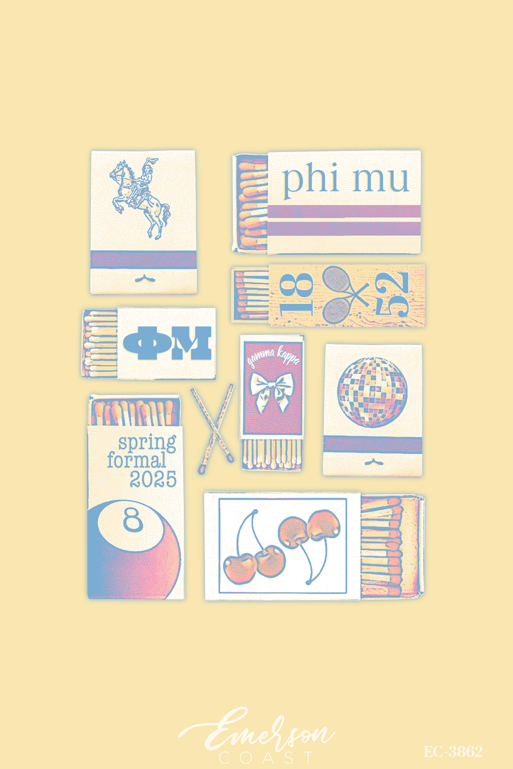Phi Mu Pastel Matchbox Spring Formal Tee