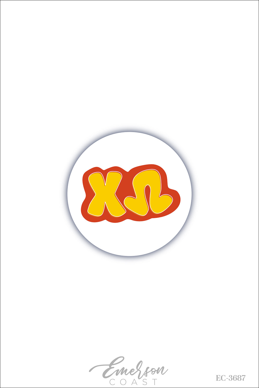 Chi Omega Simple Letters Button
