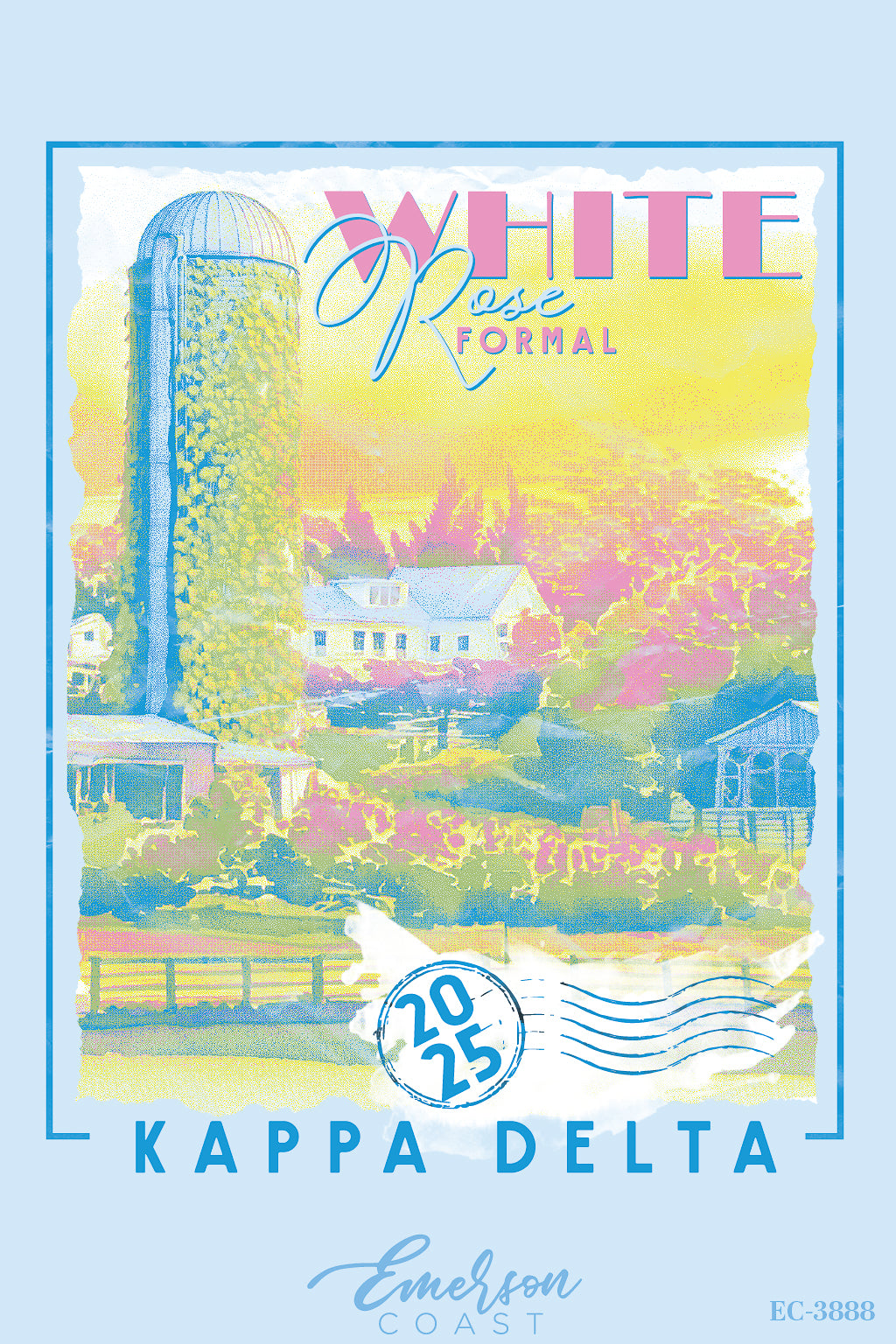 Kappa Delta Virgina Tech University White Rose Formal T-Shirt