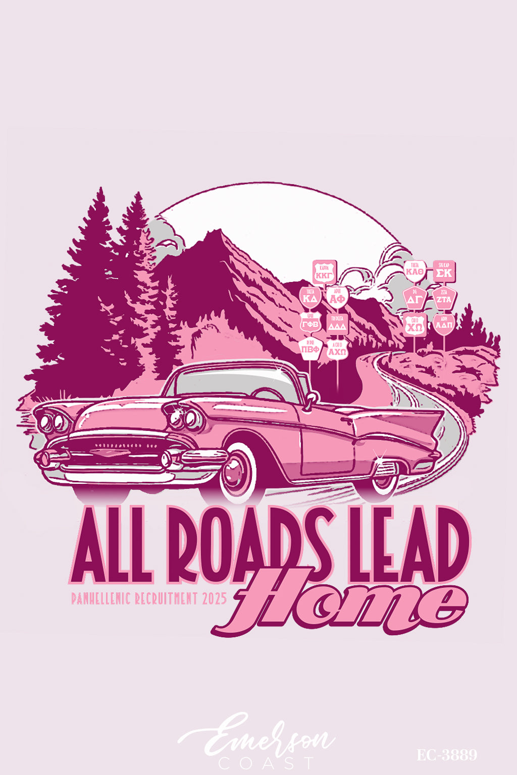 Panhellenic Recruitment All Roads Lead Home Tee
