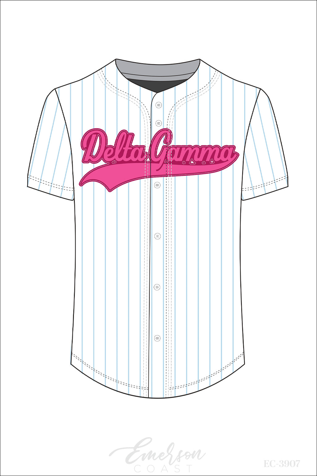 Delta Gamma Pinstripe Bid Day Baseball Jersey