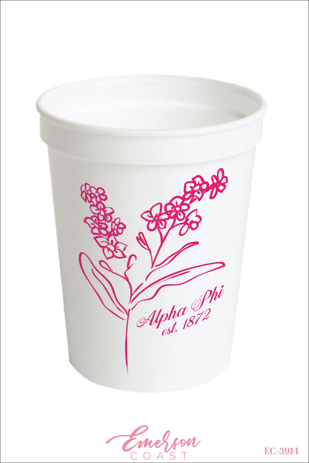 Alpha Phi Floral White Bid Day Cup T-Shirt