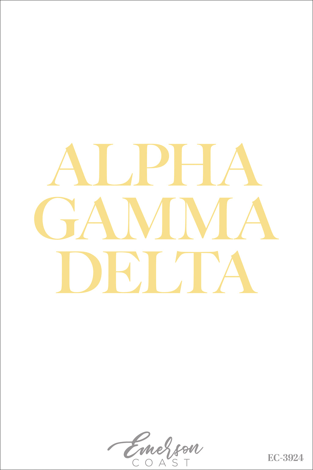 Alpha Gamma Delta Simple Yellow Font Recruitment Tshirt