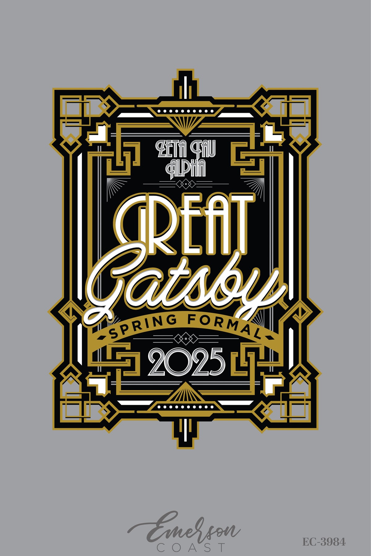 Zeta Tau Alpha Middle Tennessee State University Great Gatsby Formal T-Shirt