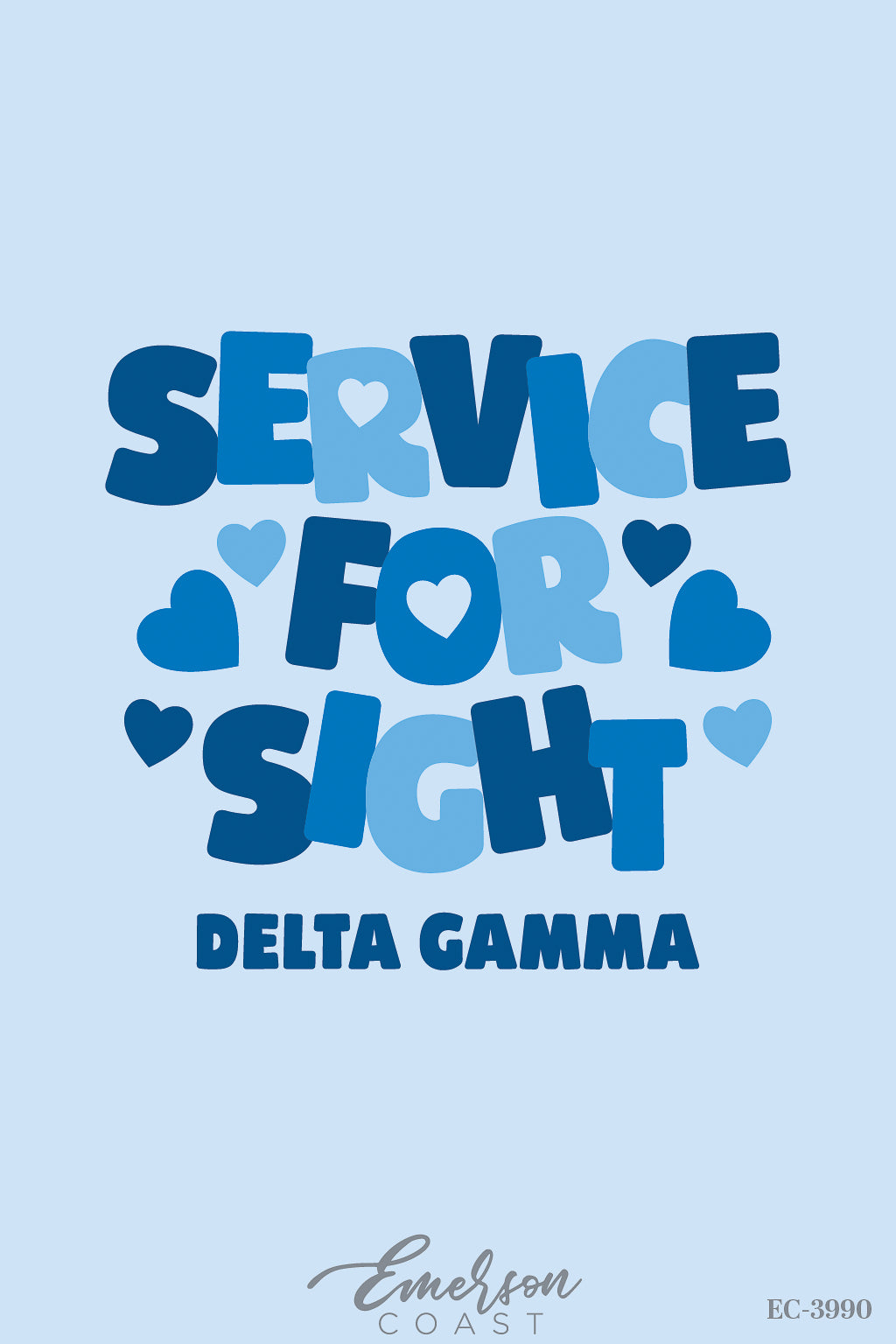 Delta Gamma Service For Sight Blue Recruitment T-Shirt