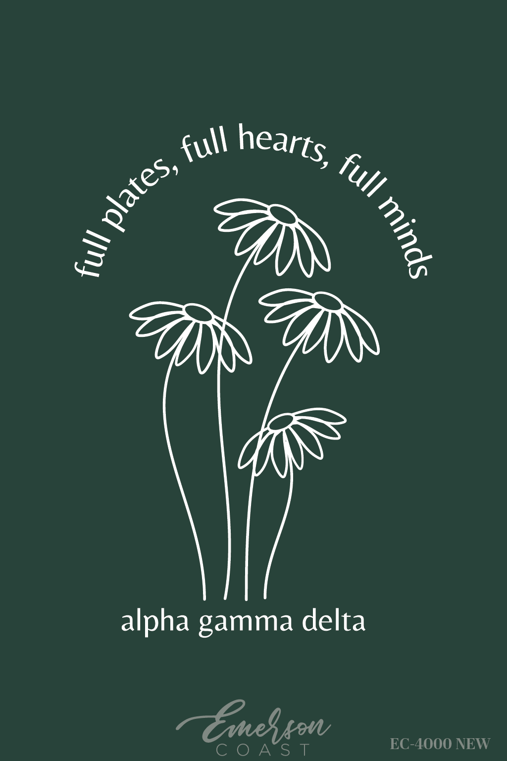 Alpha Gamma Delta Full Plates Full Hearts Flower Philanthropy Tee