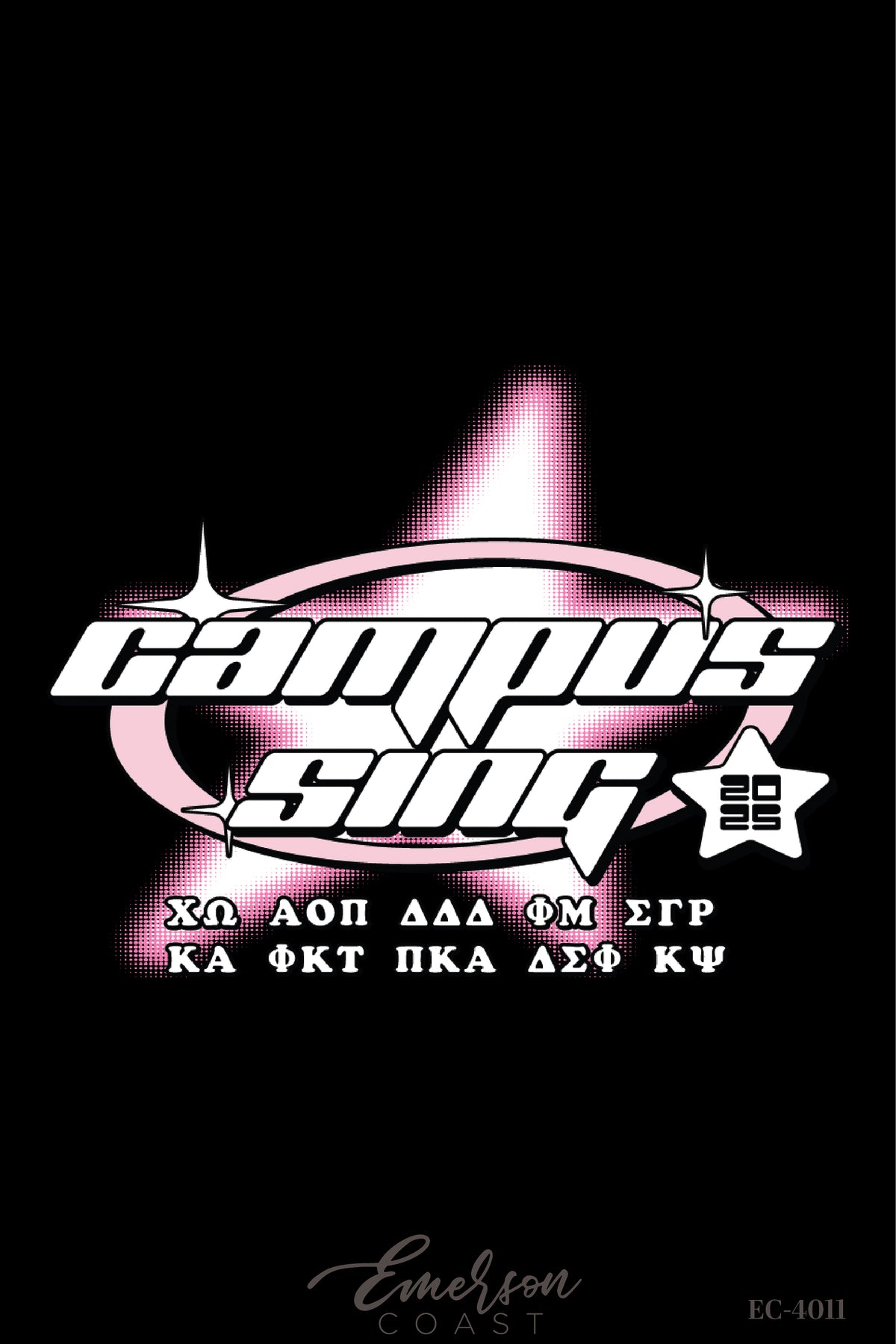 Chi Omega Campus Sing Black Tshirt T-Shirt