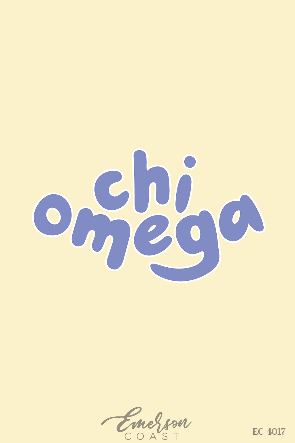 Chi Omega Light Yellow Rolled Cuff T-Shirt
