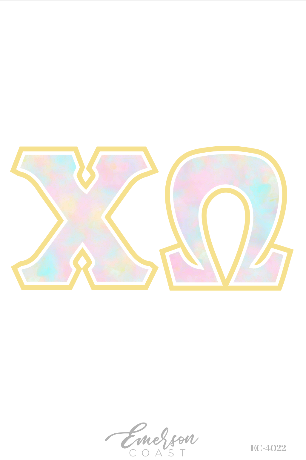 Chi Omega Pastel Watercolor Letter Jersey